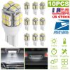 10Pcs 12V T10 LED Light Bulb Wedge Base Interior Dome Map LED Lights License Plate Trunk Side Positioning Lights 6000K White