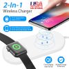 10W Qi Wireless Charger Watch Charger 2-in-1 Wirless Charging Pad for Apple Watch 4/3/2/1/ iPhone X/XS/8