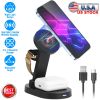 4 In 1 Magnetic Wireless Charging Station Dock Charger 15W Foldable Fast Charging Stand Fit for iPhone 13 12 Pro Pro Max Mini iWatch 7 6 5 4 3 2 1 Air