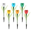 6 Pcs Solar Garden Tulip Flower Light Outdoor Solar Pathway light IP54 Water-resistant Landscape Lights for Lawn Patio Yard Garden Walkway Decoration