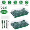 2Pcs 40 Cells Seed Starter Tray Plant Grow Light with 4 Adjustable Brightness Automatic Timing Setting Humidity Dome Plant Germination Garden