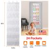 Over the Door Shoes Rack 24-Pocket Crystal Clear Organizer 6-Layer Hanging Storage Shelf for Shoes Slippers Small Toys Closet Cabinet