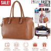 Women’s Soft Leather Handbag Tote Bags Large Shoulder Crossbody Bag 7 Cells Zipper Purse Handle Bag Phone Book Cosmetic Case for Office Lady Student