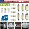 14Pcs T10 41mm Festoon LED Light Bulb Interior Dome Map LED Lights License Plate Trunk Side Positioning Lights 6000K White