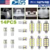 14Pcs T10 41mm Festoon LED Light Bulb Interior Dome Map LED Lights License Plate Trunk Side Positioning Lights 6000K White