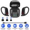 True Wireless Earbuds TWS Stereo Earphones In-Ear Wireless V5.0 Headsets with LED Display Magnetic Charging Case Built-in Mic with Deep Bass IPX5 Wate