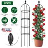 2 Packs Garden Obelisk Trellis 5.9FT Plants Tower for Climbing Plants Flower Vegetable Vine Support Rustproof Garden Plant Trellis Black
