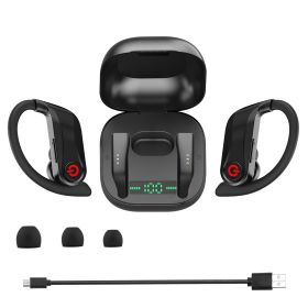 True Wireless Earbuds TWS Stereo Earphones In-Ear Wireless V5.0 Headsets with LED Display Magnetic Charging Case Built-in Mic with Deep Bass IPX5 Wate