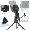 Pro Condenser Microphone w/ Tripod Stand Audio Studio Recording Desktop Mic Flexible Mic For Podcasting Broadcasting Gaming Chatting Webcasting w/3.5m