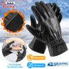 Men’s Leather Winter Gloves Touchscreen Outdoor Windproof Cycling Skiing Warm Gloves