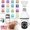 E27 WiFi Bulb Camera 1080P FHD WiFi IP Pan Tilt Security Surveillance Camera with Two-Way Audio Full Color Night Vision Flood Light Motion Tracking Si