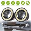 2 Pcs 2.5"Auto COB LED Fog Light 1200LM 6000k White IP65 Waterproof Halo Angel Eye Ring Bulb Lamp Driving DRL 12V