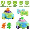 2Pack Dinosaur Remote Control Cars for Toddlers Rechargeable RC Cars with Light Music Birthday Gift For Boys Girls Aged 3 4 5 6 Years Old