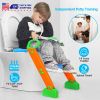 Potty Training Toilet Seat w/ Steps Stool Ladder For Children Baby Foldable Splash Guard Toilet Trainer Chair Anti-slip Feet Pedal Handle 132LBS Max L