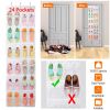 Over the Door Shoes Rack 24-Pocket Crystal Clear Organizer 6-Layer Hanging Storage Shelf for Shoes Slippers Small Toys Closet Cabinet
