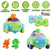 2Pack Dinosaur Remote Control Cars for Toddlers Rechargeable RC Cars with Light Music Birthday Gift For Boys Girls Aged 3 4 5 6 Years Old
