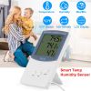 Digital Hygrometer Thermometer Indoor Outdoor 2-In-1 Room Temperature Humidity Monitor Meter w/ 2.8in LCD Display Room Greenhouse Pet Reptile Plant Ba