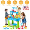 Kid Sand Water Table Toddler Water Activity Table Rain Showers Play Table Toy for 3-6 Years Old Sensory Exercise Friendship Building