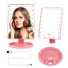 22 LED Lights Rechargeable Cosmetic Mirror 180° Rotation Makeup Mirror Touch Control Dimmable Vanity Mirror