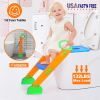 Potty Training Toilet Seat w/ Steps Stool Ladder For Children Baby Foldable Splash Guard Toilet Trainer Chair Anti-slip Feet Pedal Handle 132LBS Max L