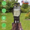Lifelike Owl Decoy with 360 Degree Rotatable Head Scare Bird Squirrel Away Pest Repellent Bird Deterrent Outdoor Garden Yard Protector