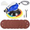 6" Air Random Orbital Sander Pneumatic Palm Sander 10000RPM w/7 Sandpapers