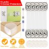 5Pcs Kids Safety Locks w/ 5 Furniture Corner Protectors Drawer Cabinet Strap Locks Baby-Proof Adhesive Fridge Latches Locks