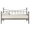 Twin size Contemporary Dark Brown Metal Daybed with Wood Slats