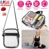 Clear Crossbody Bag Stadium Approved Clear Purse Transparent Small Shoulder Bag See Through Zip Pouch Tote Bag Handbag 44OZ w/ Adjustable Strap