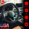 Steering Wheel Cover 14.5in-15in Diameter Universal Fiber Leather Car Steering Wheel Protector Breathable Anti-Slip Odor Free