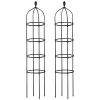 2 Packs Garden Obelisk Trellis 5.9FT Plants Tower for Climbing Plants Flower Vegetable Vine Support Rustproof Garden Plant Trellis Black