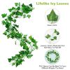 Artificial Ivy Battery Powered String Lights 180Pcs Leaves 50Pcs LED Beads Fake Leaf Fairy Lamps DIY Decorative Night Light For Wedding Kitchen Wall D