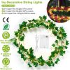 Artificial Ivy Battery Powered String Lights 180Pcs Leaves 50Pcs LED Beads Fake Leaf Fairy Lamps DIY Decorative Night Light For Wedding Kitchen Wall D