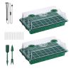 2Pcs 40 Cells Seed Starter Tray Plant Grow Light with 4 Adjustable Brightness Automatic Timing Setting Humidity Dome Plant Germination Garden