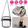 Clear Crossbody Bag Stadium Approved Clear Purse Transparent Small Shoulder Bag See Through Zip Pouch Tote Bag Handbag 44OZ w/ Adjustable Strap