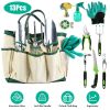 13Pcs Garden Tool Set Aluminum Alloy Gardening Hand Tools Starter Kit With Garden Bag Heavy Duty Outdoor Hand Tools With Non-Slip Ergonomic Handle For