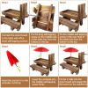 Squirrel Feeder Wooden Squirrel Picnic Table with Umbrella Two Thick Benches for Outside