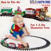Electric Train Set Kid Toy Xmas Steam Train Kit Tree Surround Track Battery Operated with Sound Light Santa Claus Christmas Gift