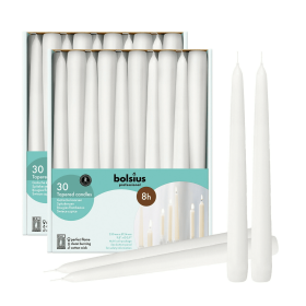 Bolsius Unscented White Taper Candles 10 Inch 60 Pack Wedding Home Décor