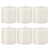 Stonebriar Unscented 3" x 3" 1-Wick White Pillar Candles, 6 Pack