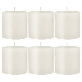 Stonebriar Unscented 3" x 3" 1-Wick White Pillar Candles, 6 Pack