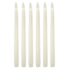 Wyzworks Indoor/Outdoor Unscented 1" x 1" Wax Taper Candles, 6-Pieces, White