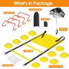 Speed Agility Training Equipment Set For Pro Beginner Including Cones Parachute Stakes Hurdles 19.68FT Ladder with Carrying Bag Soccer Football Basket