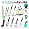 13Pcs Garden Tool Set Aluminum Alloy Gardening Hand Tools Starter Kit With Garden Bag Heavy Duty Outdoor Hand Tools With Non-Slip Ergonomic Handle For