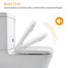 Square Toilet Seat with Grip-Tight Seat Bumpers Heavy-Duty Quiet-Close Quick-Release Easy Cleaning White UK