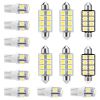 14Pcs T10 41mm Festoon LED Light Bulb Interior Dome Map LED Lights License Plate Trunk Side Positioning Lights 6000K White