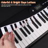 61-Key Piano Keyboard Stickers Removable Piano Key Labels PVC Piano Notes Guide without Glue for Beginners Kids
