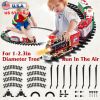 Electric Train Set Kid Toy Xmas Steam Train Kit Tree Surround Track Battery Operated with Sound Light Santa Claus Christmas Gift
