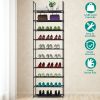 10 Tiers Shoe Rack Space-Saving 25-30Pairs Tall Shoe Shelf 23.03x10.82x72.83Inches Non-Woven Fabric Vertical Shoe Organizer For Hallway Entryway Close