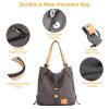 Ladies Canvas Tote Bag Multifunctional Purse Handbag Adjustable Shoulder Rucksack Convertible Backpack Wear-Resistant Dirt-Proof For Women School Offi